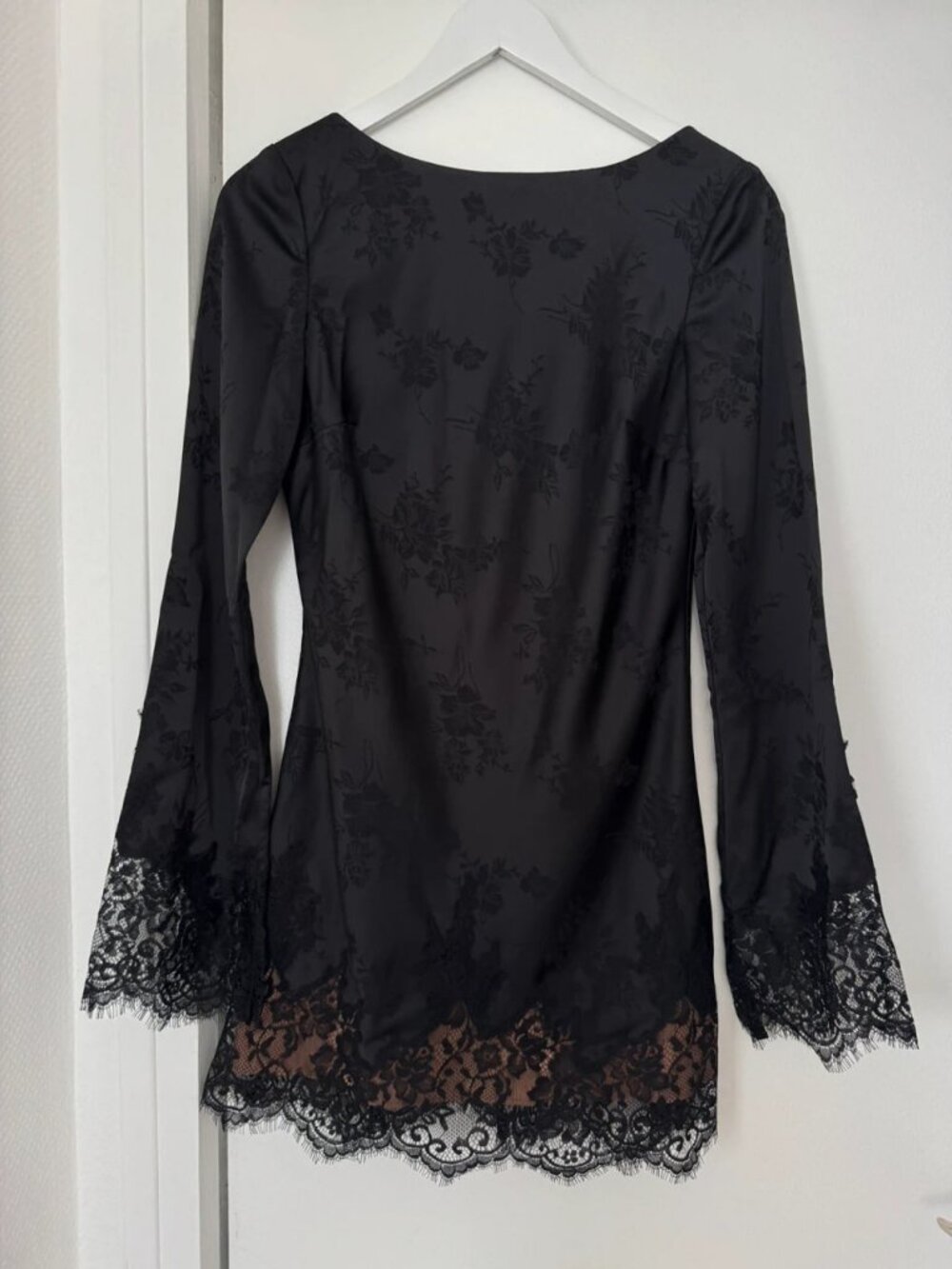 Reformation Lace Trim Mini Dress Black Size XS